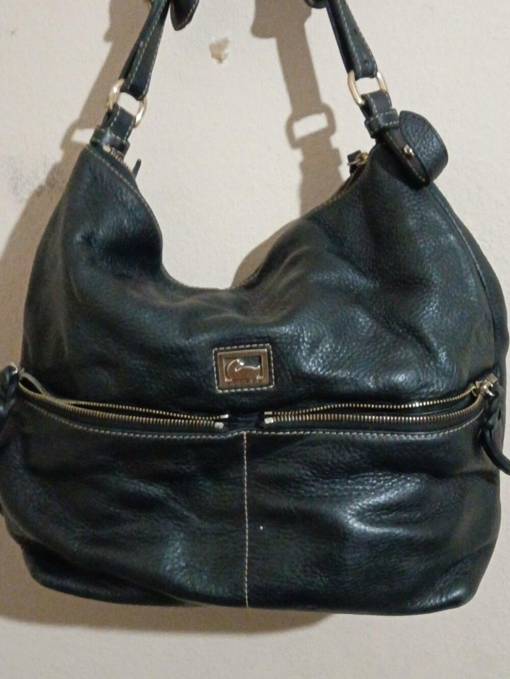 Dooney & Bourke Black Pebble Grain Dillon Hobo Shoulder Sac Large Handbag - Picture 2 of 16